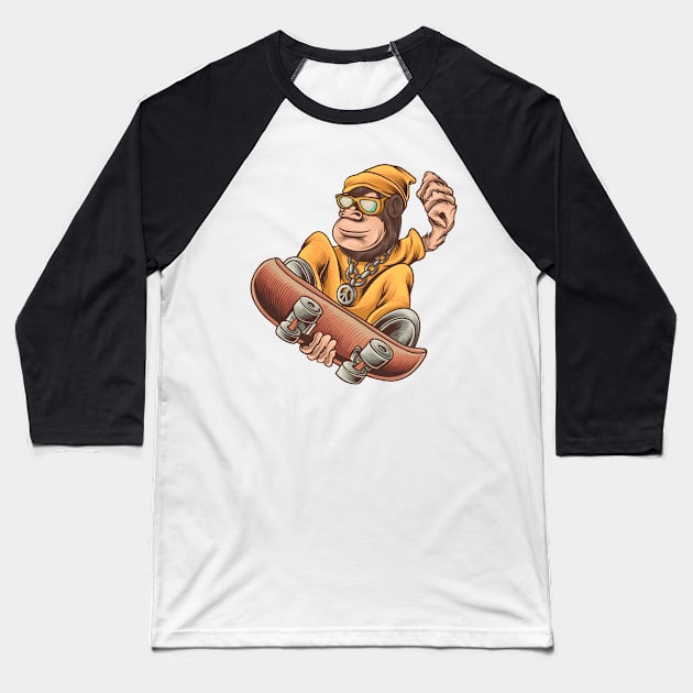 Funky Monkey Baseball T-Shirt by Arjanaproject